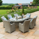 Oxford 8 Seat Oval Ice Bucket Dining Set with Venice Chairs 